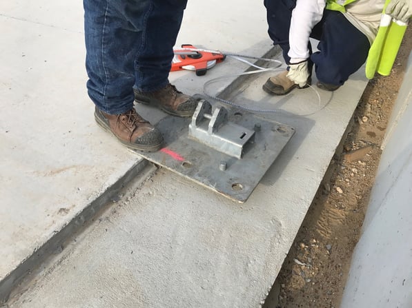 Concrete foundation with brick edge