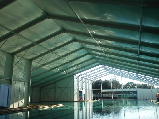 large pool winter cover structure