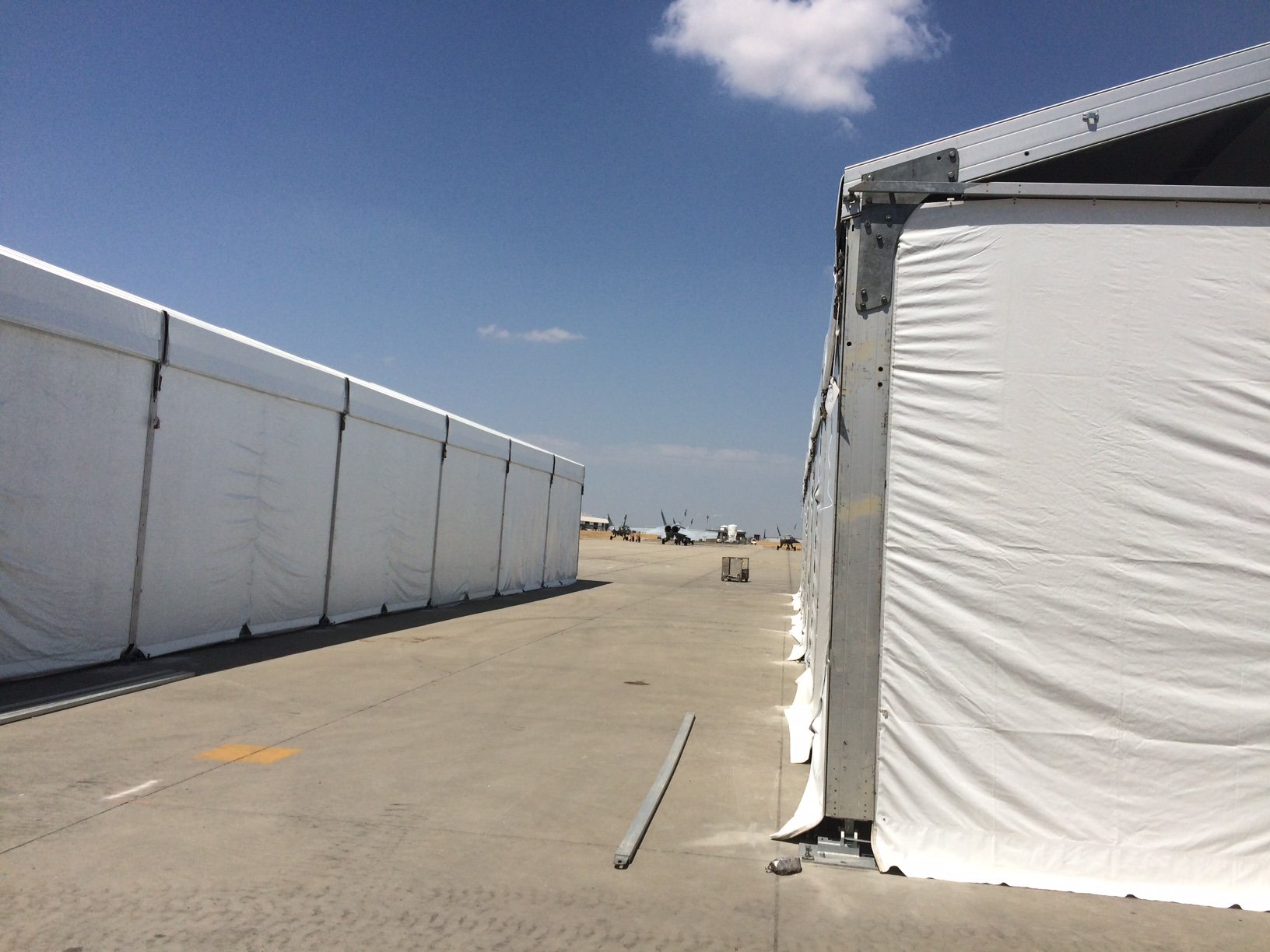 temporary military hangar