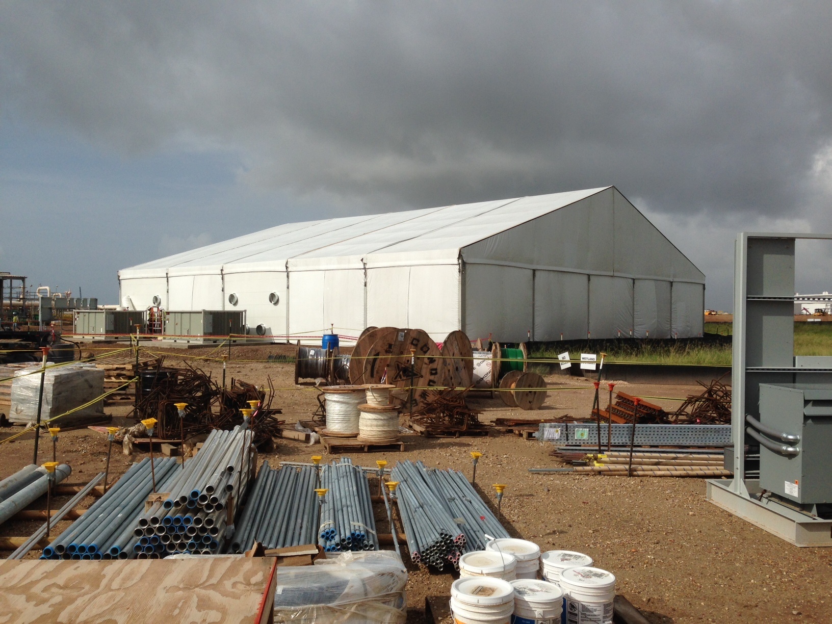 ООО ЛЕНДСТРОЙ. Aluminium Shelter. Tent Construction. Склад зима.