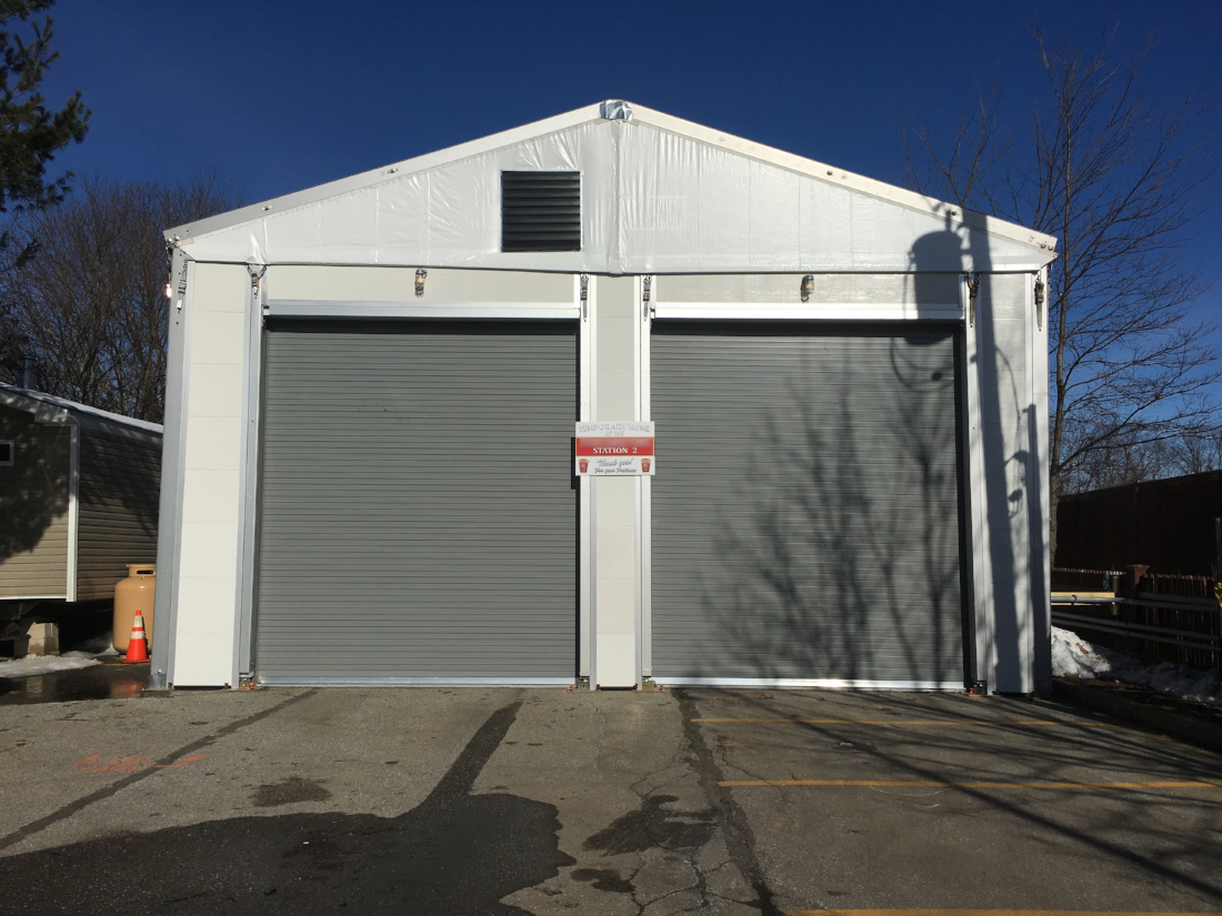 Temporary firehouse exterior