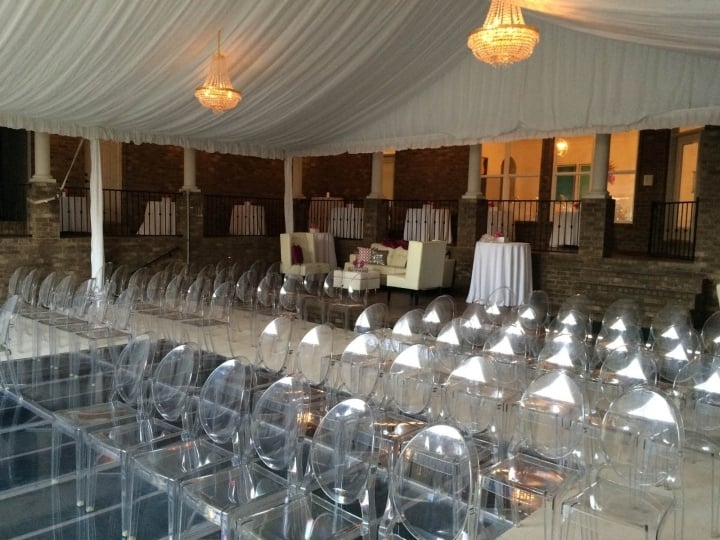 Wedding Tent with Flooring over Pool
