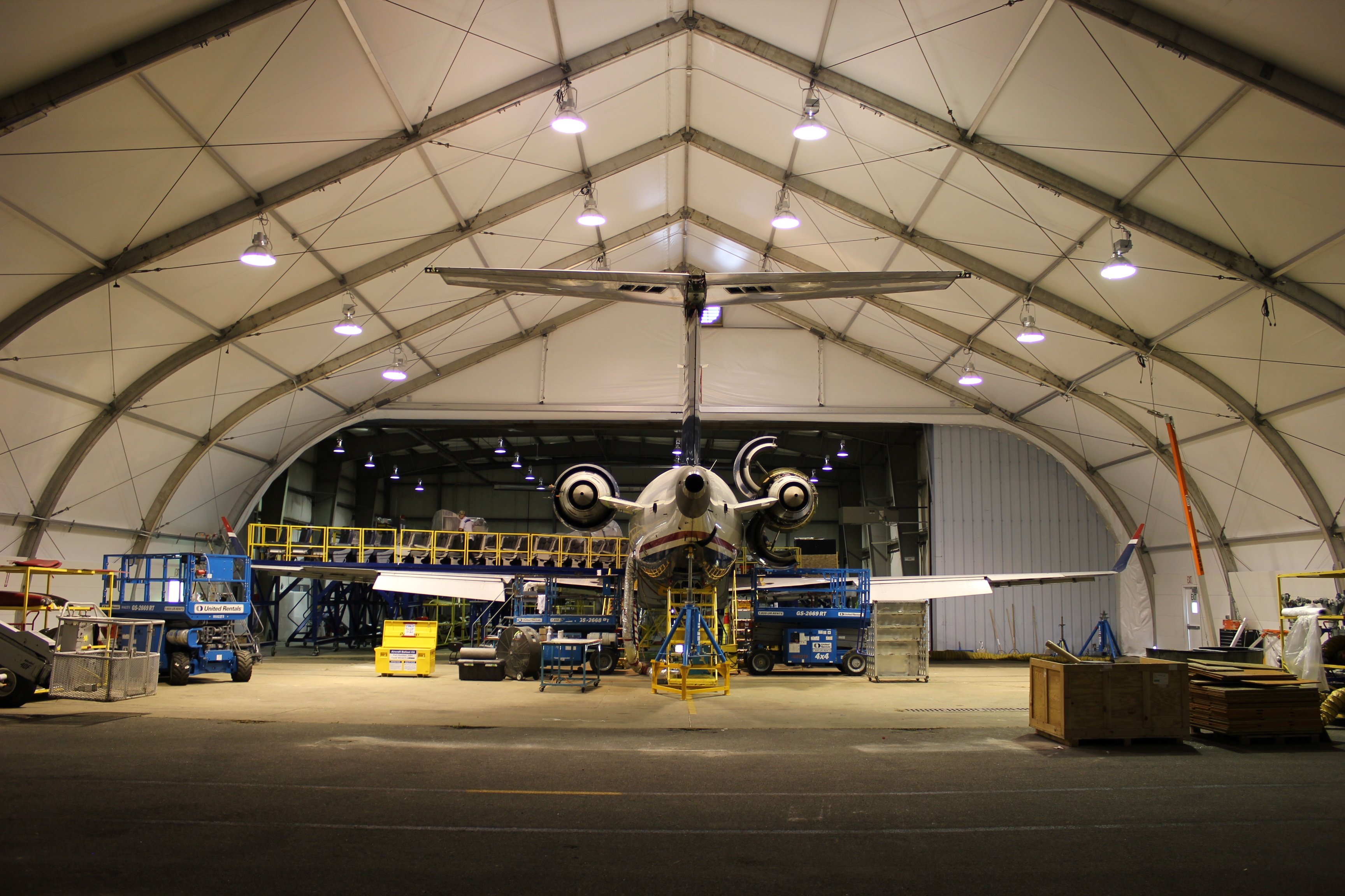 Temporary Hangar for Aircraft Servicing