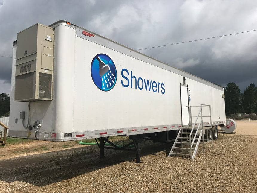 Mobile shower trailer