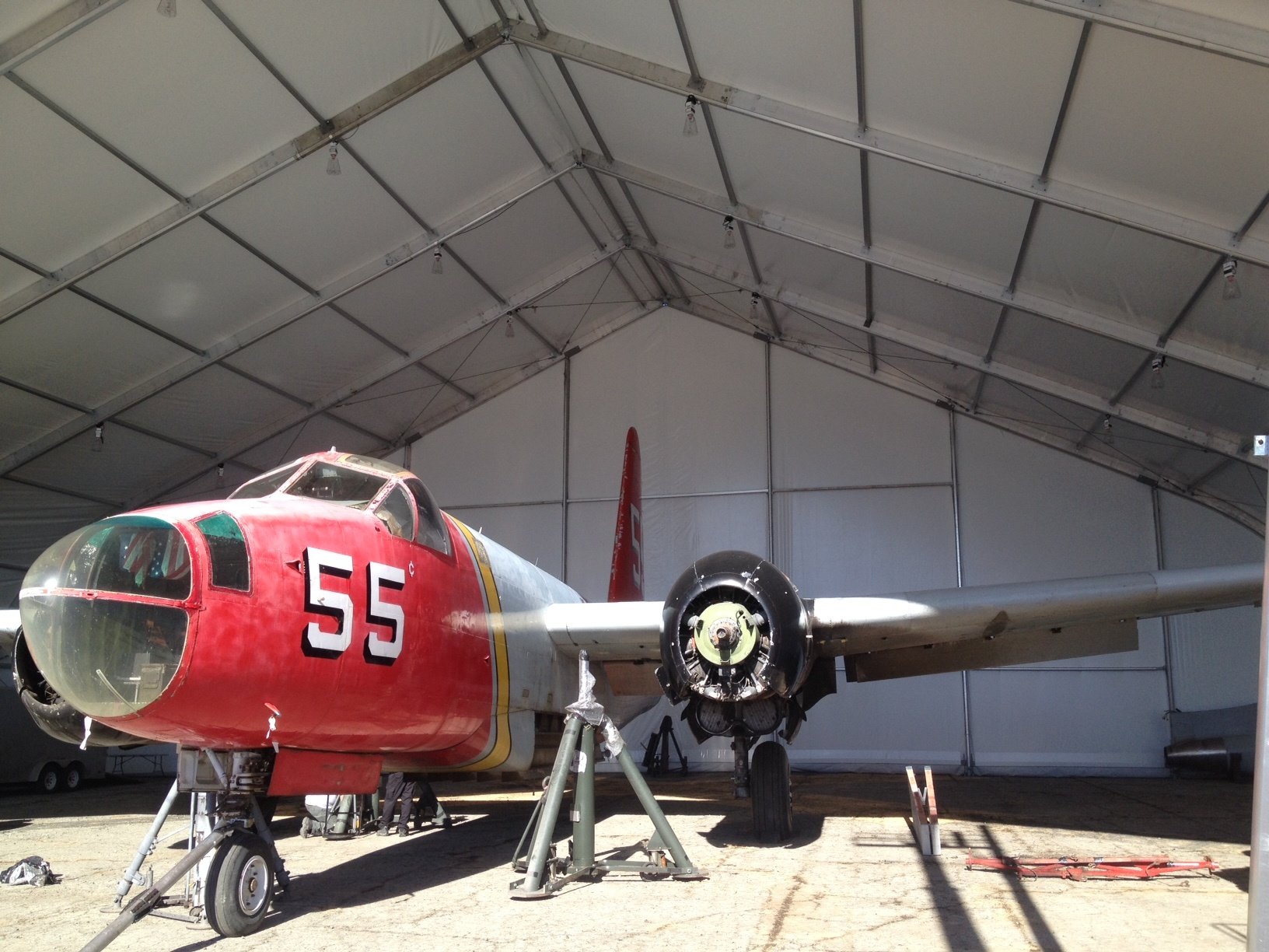 Temporary Hangar for Aircraft Servicing